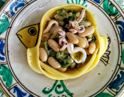 Caccavella di Gragnano con zuppa di Fagioli e Scarola
